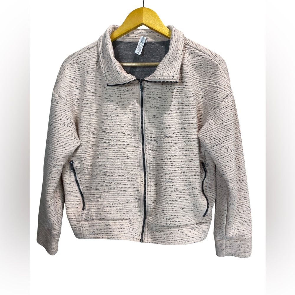 RBX Light Pink Zip Up Jacket Size M Speckled‎ Athletic Full Zip Activewear Gym
